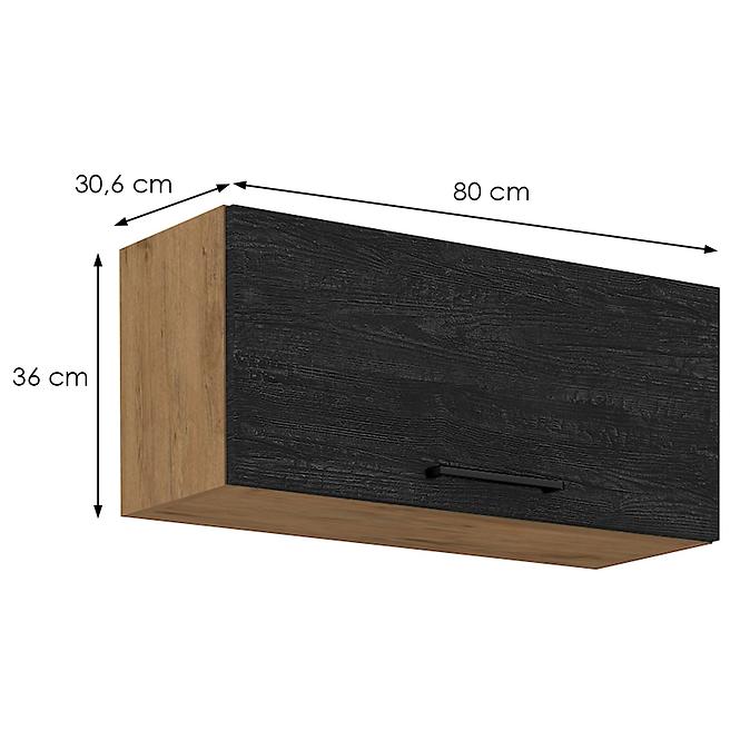 Vigo 80 GU-36 1F kuhinjski element 1 vrata 80x30,6x36 cm natur (artisan hrast)/tamno sivi