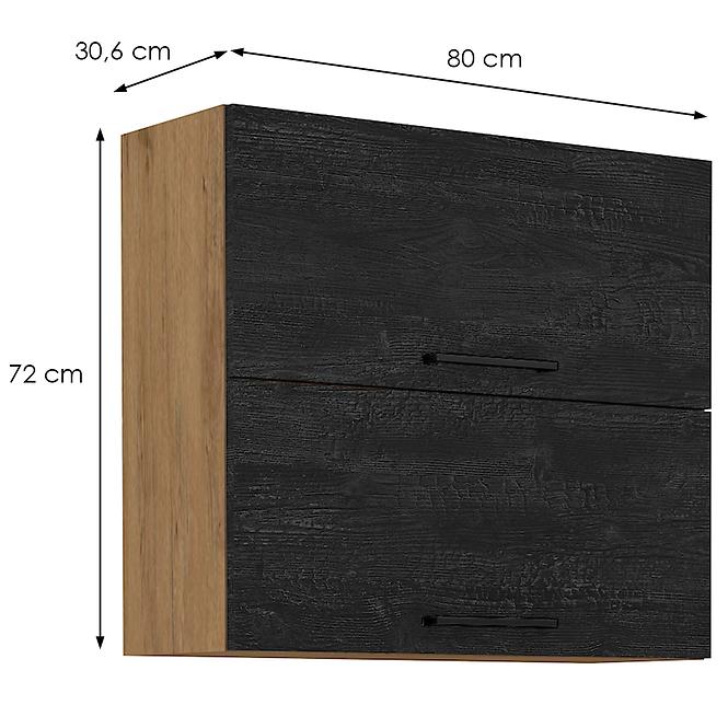 Vigo 80 GU-72 2F kuhinjski element 2 vrata 80x30,6x72 cm natur (artisan hrast)/tamno sivi