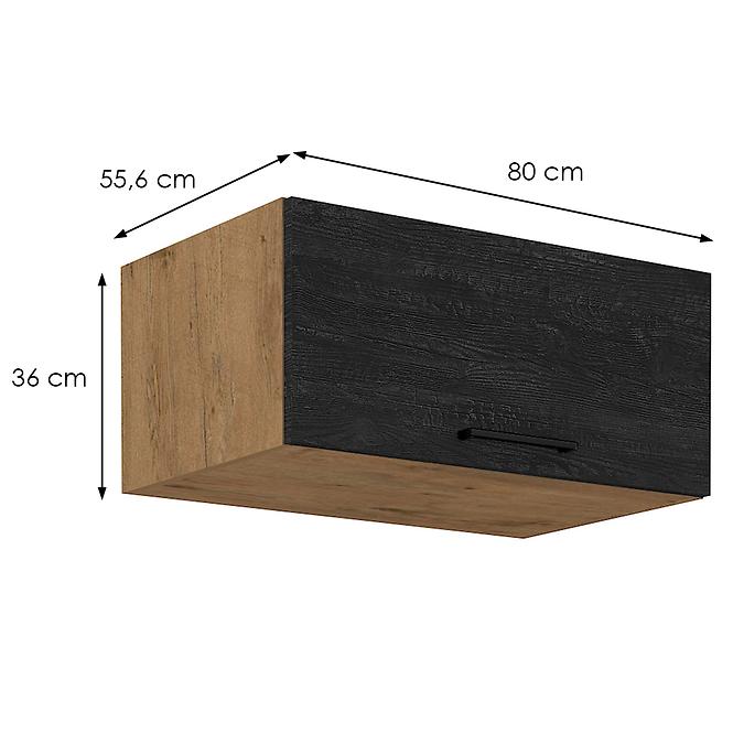 Vigo 80 NAGU-36 1F kuhinjski element 1 vrata 80x55,6x36 cm natur (artisan hrast)/tamno sivi