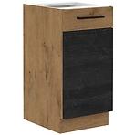 Vigo 40D 1F BB kuhinjski element 1 vrata 40x51,6x82 cm hrast/tamno sivi