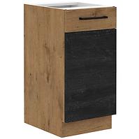 Vigo 40D 1F BB kuhinjski element 1 vrata 40x51,6x82 cm hrast/tamno sivi