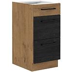 Vigo 40D 3S BB kuhinjski element 3 ladice 40x51,6x82 cm hrast/tamno sivi