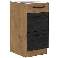 Vigo 40D 3S BB kuhinjski element 3 ladice 40x51,6x82 cm hrast/tamno sivi