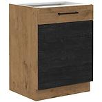 Vigo 60D 1F BB kuhinjski element 1 vrata+1 ladica 60x51,6x82 cm hrast/tamno sivi
