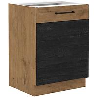 Vigo 60D 1F BB kuhinjski element 1 vrata+1 ladica 60x51,6x82 cm hrast/tamno sivi