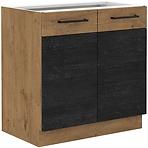 Vigo 80D 2F BB kuhinjski element 2 vrata 80x51,6x82 cm hrast/tamno sivi