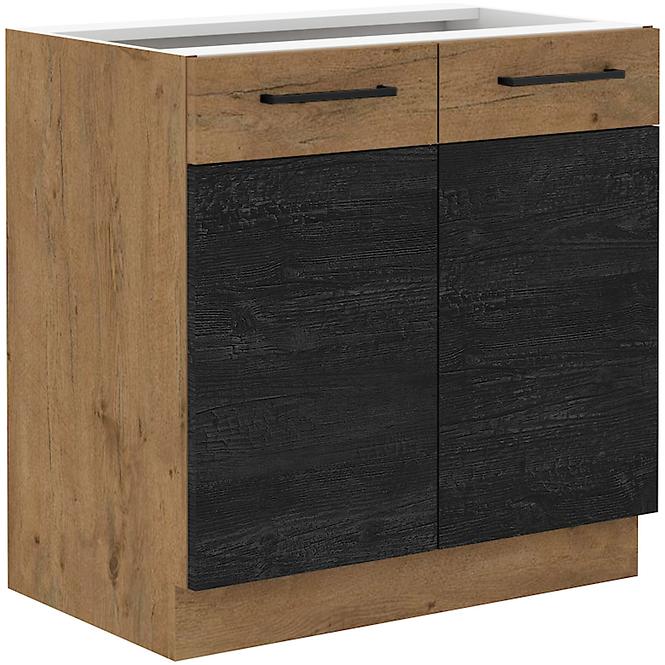 Vigo 80D 2F BB kuhinjski element 2 vrata 80x51,6x82 cm hrast/tamno sivi
