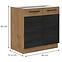 Vigo 80D 2F BB kuhinjski element 2 vrata 80x51,6x82 cm hrast/tamno sivi,2