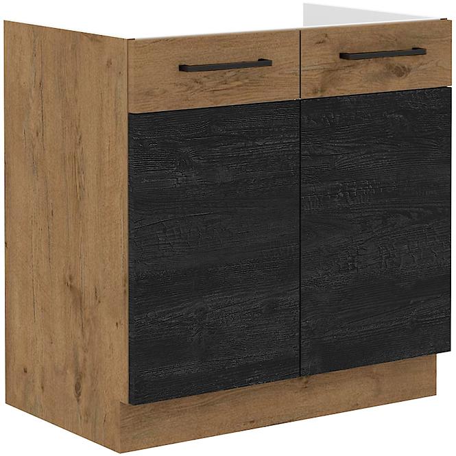 Vigo 80ZL 2F BB kuhinjski element 2 vrata 80x51,6x82 cm hrast/tamno sivi