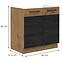 Vigo 80ZL 2F BB kuhinjski element 2 vrata 80x51,6x82 cm hrast/tamno sivi,2