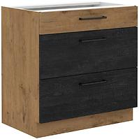 Vigo 80D 3S BB kuhinjski element 3 ladice 80x51,6x82 cm hrast/tamno sivi