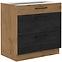 Vigo 80D 3S BB kuhinjski element 3 ladice 80x51,6x82 cm hrast/tamno sivi