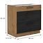 Vigo 80D 3S BB kuhinjski element 3 ladice 80x51,6x82 cm hrast/tamno sivi,2