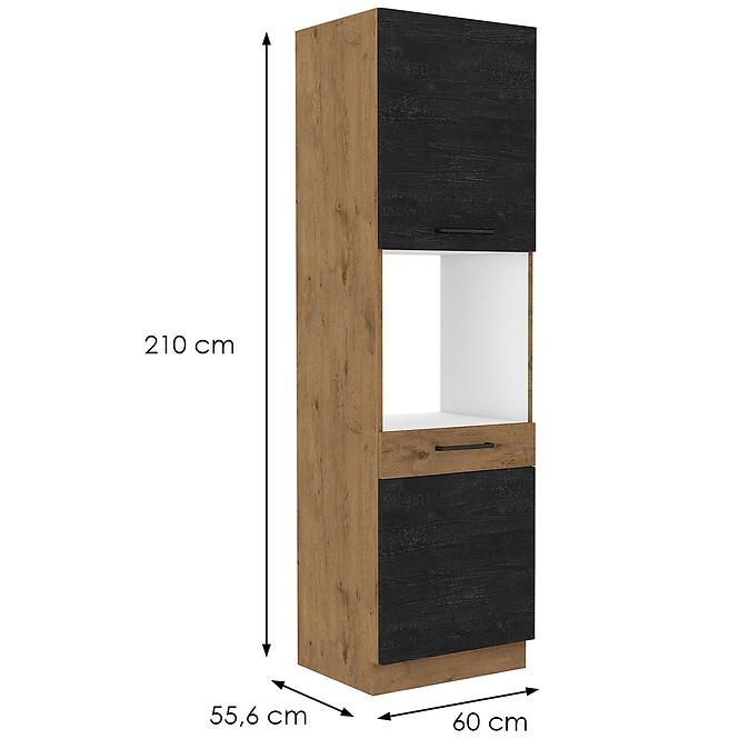 Vigo 60DP-210 2F kuhinjski element 2 vrata 60x55,6x210 cm hrast/tamno sivi