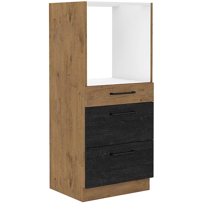 Vigo 60 DPS-145 3S BB MB kuhinjski element 3 ladice 60x55,6x145 cm hrast/tamno sivi