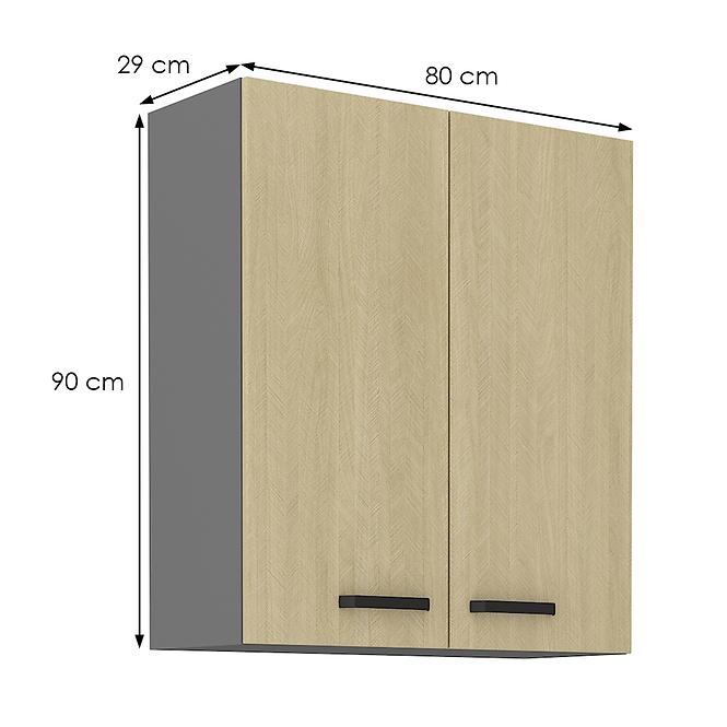 Scandi 80g-90 2f kuhinjski element 2 vrata 80x29x90 cm natur/tamno sivi