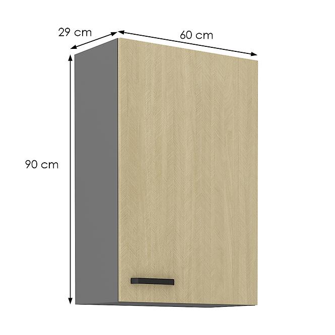 Scandi 60g-90 1f kuhinjski element 1 vrata 60x29x90 cm natur/tamno sivi