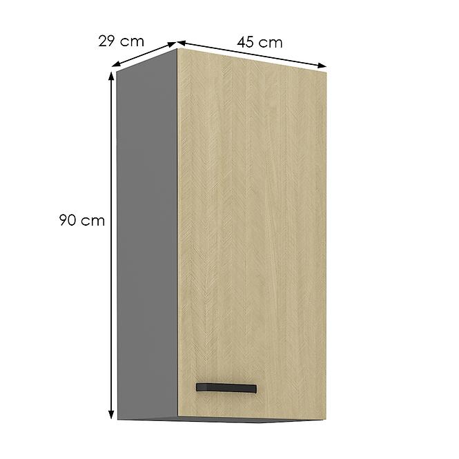 Scandi 45g-90​1f kuhinjski element 1 vrata 45x29x90 cm natur/tamno sivi