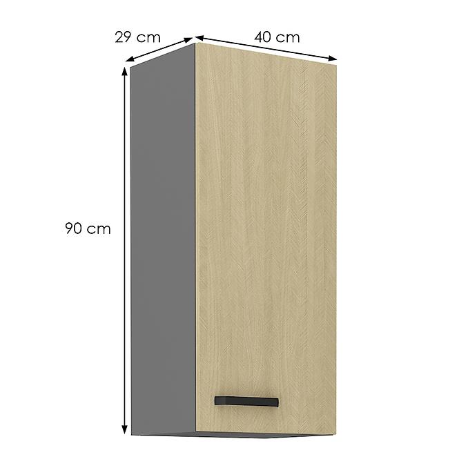 Scandi 40g-90 1f kuhinjski element 1 vrata 40x29x90 cm natur/tamno sivi