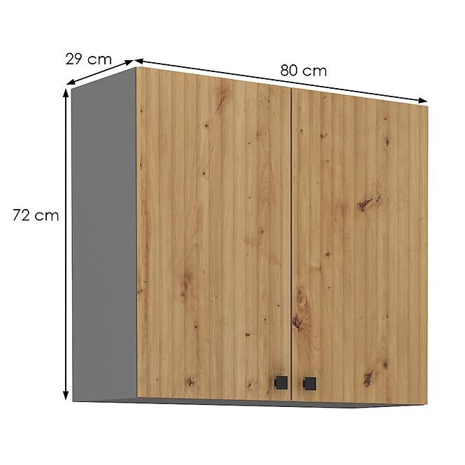 Ava 80g-72 2f kuhinjski element 2 vrata 80x29x71,5 cm natur (artisan hrast)/sivi