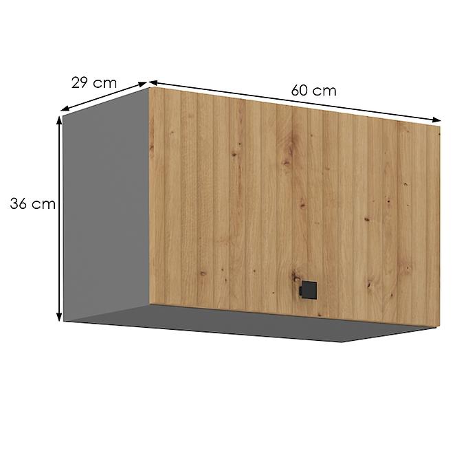 Ava 60gu-36 1f kuhinjski element 1 vrata 60x29x36 cm natur (artisan hrast)/sivi