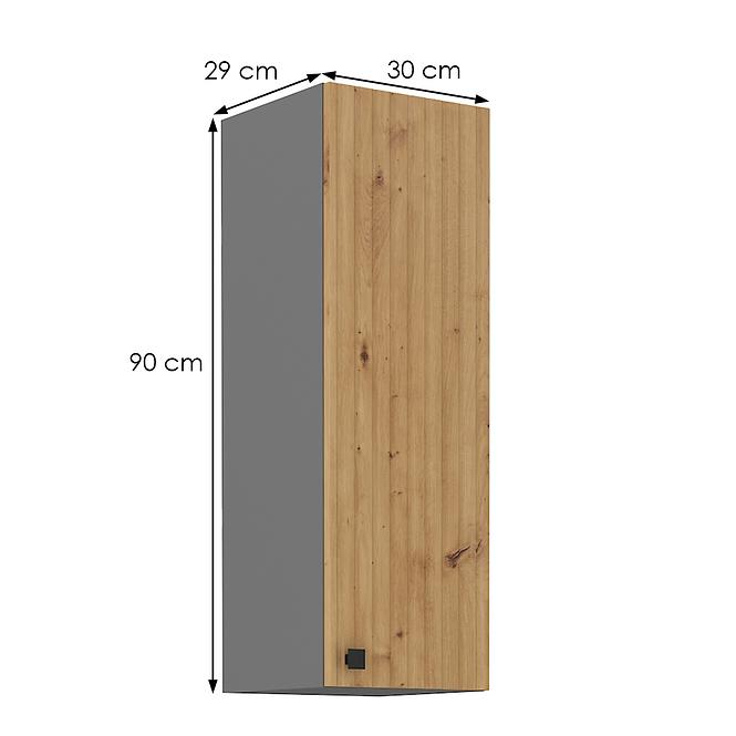 Ava 30g-90 1f kuhinjski element 1 vrata 30x29x90 cm natur (artisan hrast)/sivi