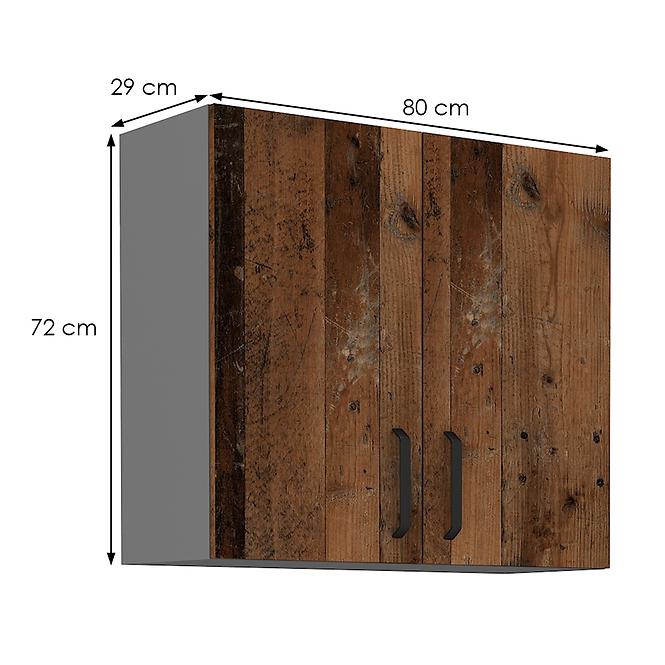 Tessa 80g-72 2f kuhinjski element 2 vrata 80x29x71,5 cm rustik drvo/tamno sivi