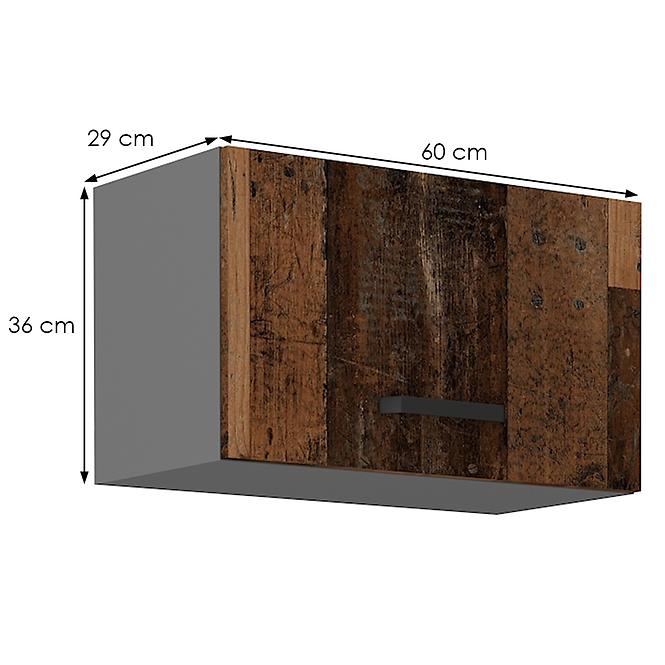 Tessa 60gu-36 1f kuhinjski element 1 vrata 60x29x36 cm rustik drvo/tamno sivi