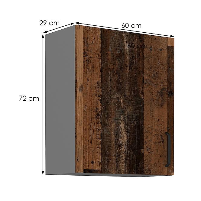 Tessa 60g-72 1f kuhinjski element 1 vrata 60x29x71,5 cm rustik drvo/tamno sivi