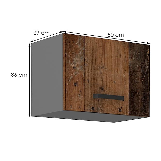 Tessa 50gu-36 1f kuhinjski element 1 vrata 50x29x36 cm rustik drvo/tamno sivi