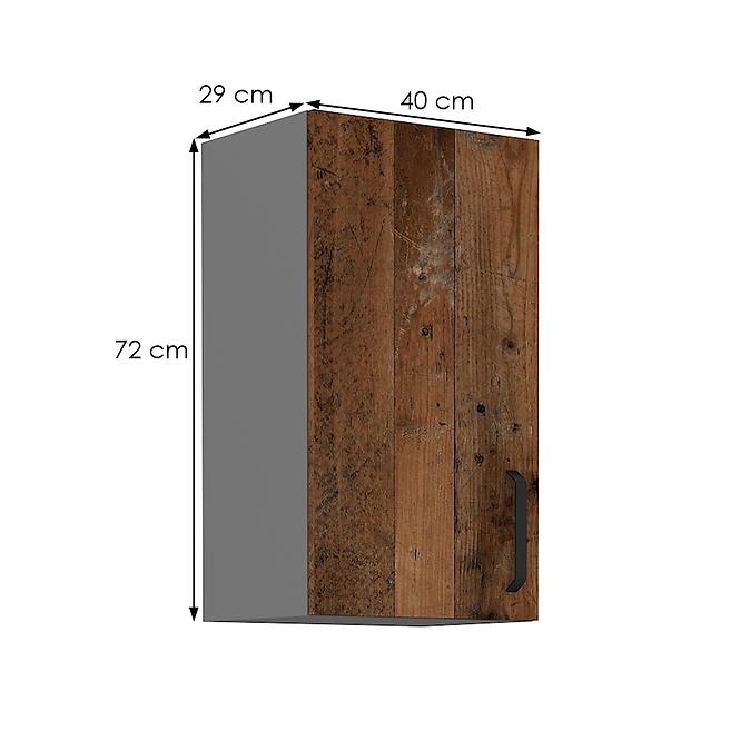 Tessa 40g-72 1f kuhinjski element 1 vrata 40x29x71,5 cm rustik drvo/tamno sivi