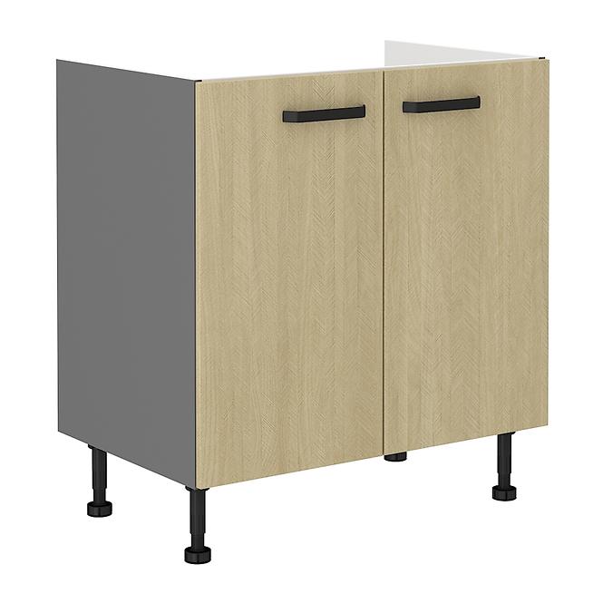 Scandi 80 PLN 2f kuhinjski element 2 vrata 80x50x87 cm natur/tamno sivi