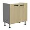 Scandi 80 PLN 2f kuhinjski element 2 vrata 80x50x87 cm natur/tamno sivi