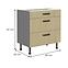 Scandi 80d 3s bb kuhinjski element 3 ladice 80x50x87 cm natur/tamno sivi,2