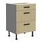 Scandi 60d 3s kuhinjski element 3 ladice 60x50x87 cm natur/tamno sivi