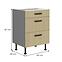 Scandi 60d 3s kuhinjski element 3 ladice 60x50x87 cm natur/tamno sivi,2