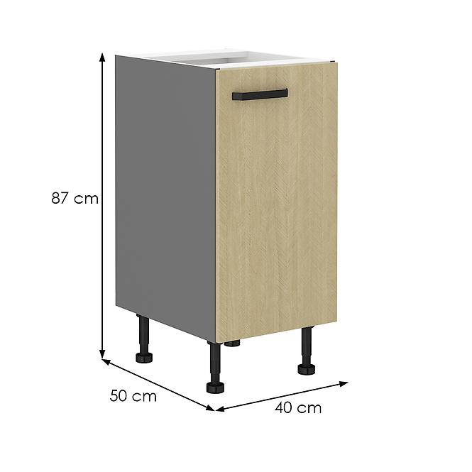 Scandi 40d kuhinjski element 1 vrata 40x50x87 cm natur/tamno sivi