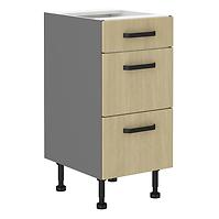 Scandi 40d 3s kuhinjski element 3 ladice 40x50x87 cm natur /tamno sivi