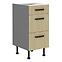 Scandi 40d 3s kuhinjski element 3 ladice 40x50x87 cm natur /tamno sivi