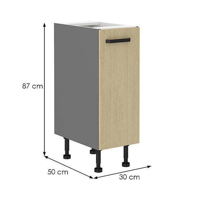 Scandi 30d kuhinjski element 1 vrata 30x50x87 cm natur/tamno sivi