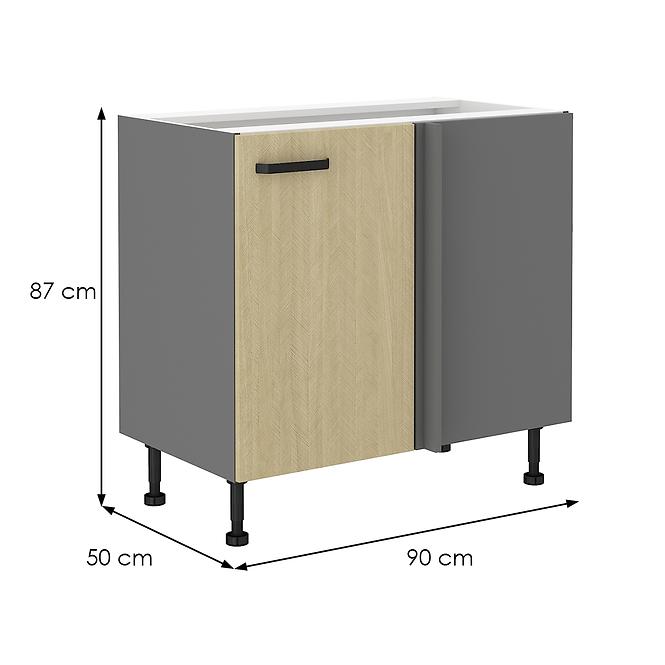 Scandi 105 kuhinjski element 1 vrata 90x50x87 cm natur/tamno sivi
