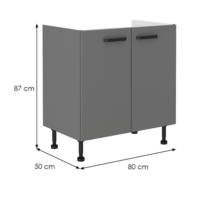Nessa  80zl 2f bb baza 2 vrata za sudoper 80x50x87 tamno sivi