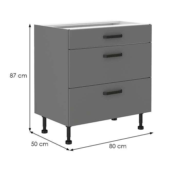 Nessa 80d 3s bb baza 1ladica+2koša 80x50x87 tamno siva