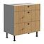 Ava 80d 3s bb kuhinjski element 3 ladice 80x50x87 cm natur (artisan hrast)/siva