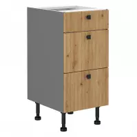 Ava 40d 3s bb kuhinjski element 3 ladice 40x50x87 cm natur (artisan hrast)/siva Ava 40d 3s bb kuhinjski element 3 ladice 40x50x87 cm natur (artisan hrast)/siva