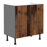 Tessa 80 PLN 2f bb kuhinjski element 2 vrata 80x50x87 cmrustik drvo/tamno sivi