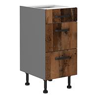 Tessa 40d 3s bb kuhinjski element 3 ladice 40x50x87 cm rustik drvo/tamno sivi