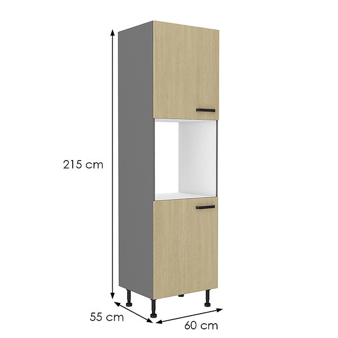 Scandi 60dp-215 2f kuhinjski element 2 vrata 60x55x215 cm natur/tamno sivi