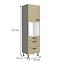 Scandi 60dps-215 1f 3skuhinjski element 1 vrata+3 ladice 60x57x215 cm natur/tamno sivi,2