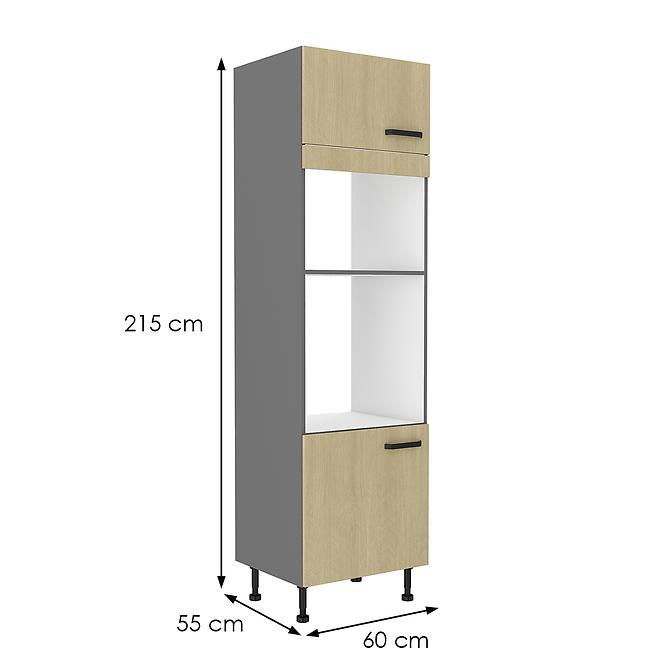 Scandi 60dpm-215 2f kuhinjski element 2 vrata 60x55x215 cm natur/tamno sivi